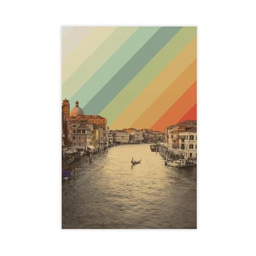 Poster sur toile ciel arc-en-ciel 50x75 cm pour décoration de chambre