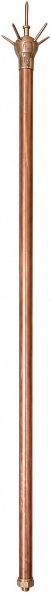 Pure Copper Lightning Arrester with 5 Spikes | 45° Protection Coverage from Top Point | Heavy-Duty Lightning Protection Rod for Home, Building, Factory, Warehouse & Rooftop Installation