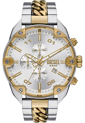 Diesel Montre pour homme Spiked Quartz/Chrono mouvement 49mm boîtier avec bracelet en acier inoxydable DZ4629