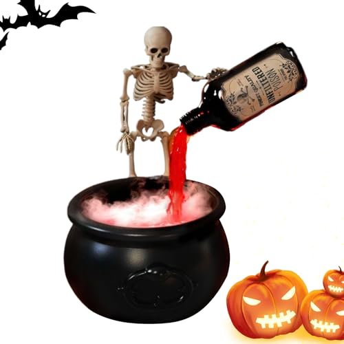 de Halloween Bebida Mágica | Juego de bebidas mágicas flotantes con olla de bruja y generador de niebla, decoración de fiesta de temporada para uso tanto en interiores como en exteriores en la