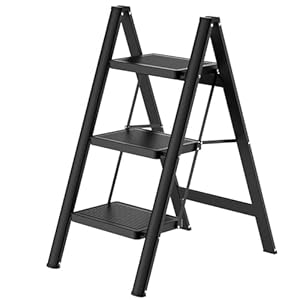 Escabeau Pliant 3 Marches - Acier Robuste 150 kg - Antidérapant