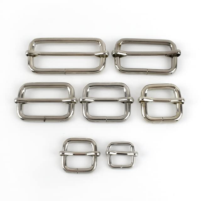 20 Fibbie Regolabili In Metallo Per Cinture, Borse E Zaini - Argento 32x16mm - Foto 9