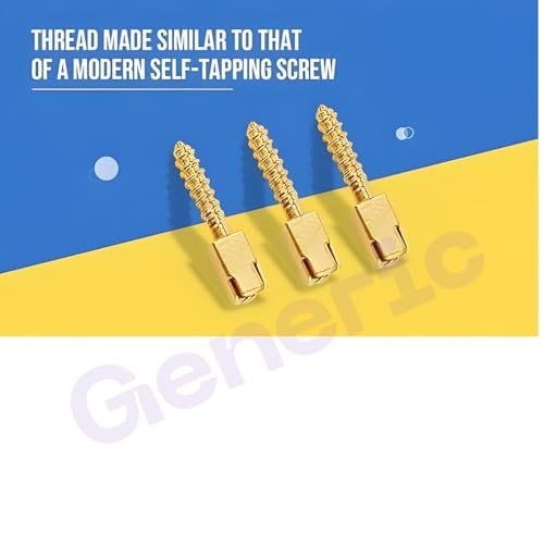 Image of Dental Gold Plated Screw Posts, Conical Screw Posts - Gold Plated Stainless Steel Root Canal Post System with Cross Head Design, 4 Sizes Prefabricated Endodontic Post Kit (120pcs- Gold plated)