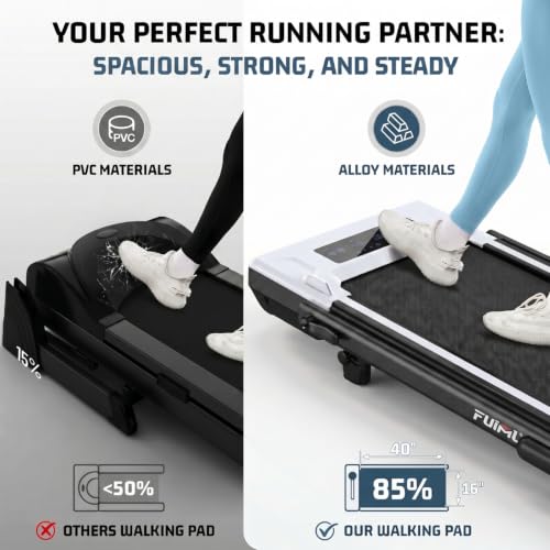 Image of FUNMILY Upgrade Walking Pad Folding Treadmill with 12% /15% Incline & Handle Bar, 3.5HP Foldable Under Desk Compact Treadmills for Home /Office /Gym, 400+lb Capacity, Shock Absorption