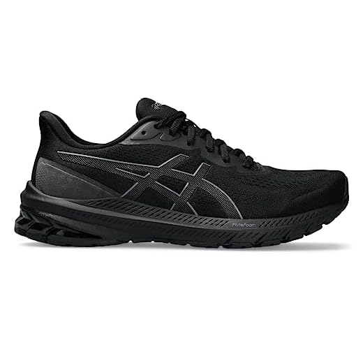 ASICS Tênis de corrida feminino GT-1000 12, Preto/cinza, 35