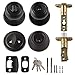 Amazon Basics Exterior Door Knob With Key Lock and Deadbolt, Coastal, Matte Black
