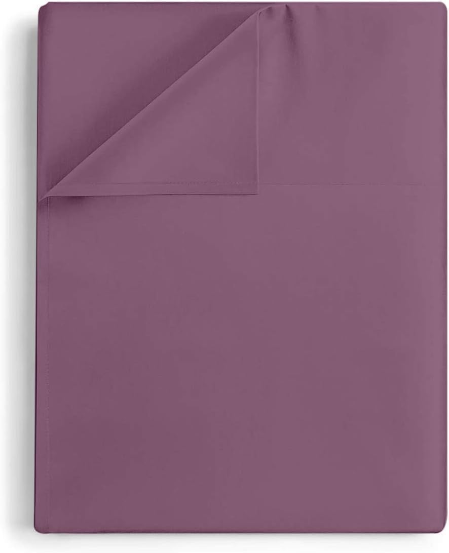 100% Egyptian Cotton Flat Sheet | King 108" x 102" | 1000 Thread Count | Ultra-Soft, Breathable, Durable, All-Season | Hotel Quality Sheet for Premium Bedding & Long-Lasting Comfort | Plum