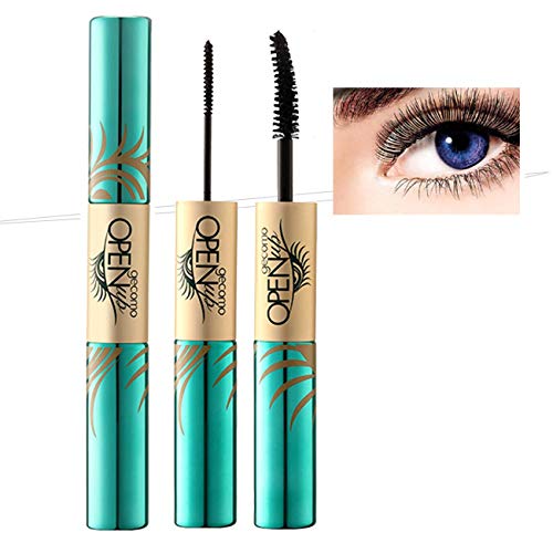 4D Silk Fiber Eyelash Mascara, 2 IN 1Lashes Waterproof Mascara, Heavy Full Figure Membrane Force Eyelash To Cream, Extra Long Lash Eyelashes, Long Lasting, Smudge Proof Eyelashes