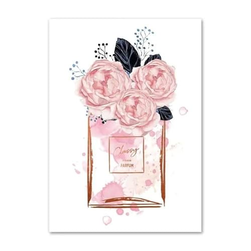 Stampa Su Tela Moda Chic Parigi Tema Tela Arte Murale Profumo Unghie Libro Trucco Motivi Per Soggiorno E Salone Arredamento Regalo, 45X60Cm Senza Cornice