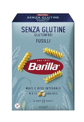 Barilla Pasta Nudeln Glutenfreie Fusilli aus köstlichem Mais und Reis perfekt für Menschen mit Zöliakie oder Glutenunverträglichkeit 400 g