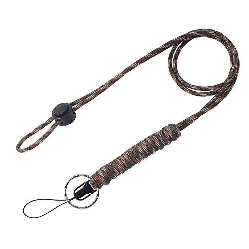 Image of 2 Pack [25 Inches] Strong Paracord Survival Lanyard Necklace with Split Ring & Clip for Keys & ID Holders[Quick Release /Easy Disassemble]