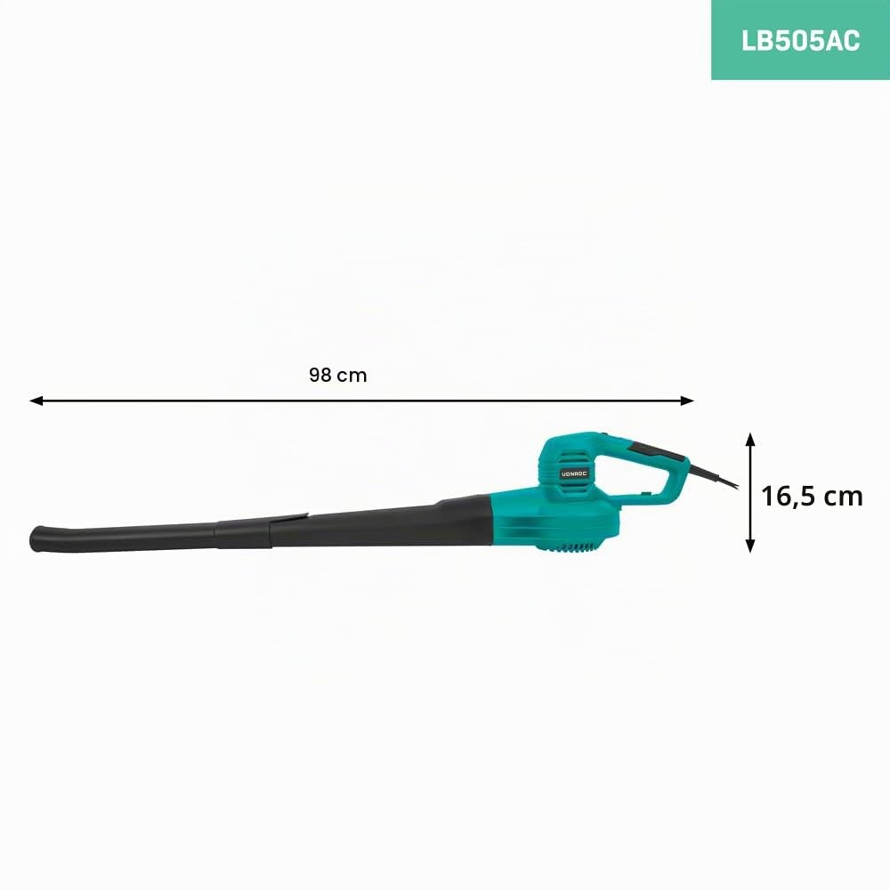 VONROC Soplador de hojas 650W - modelo con cable - 2 velocidades: 120 km/h - 190 km/h