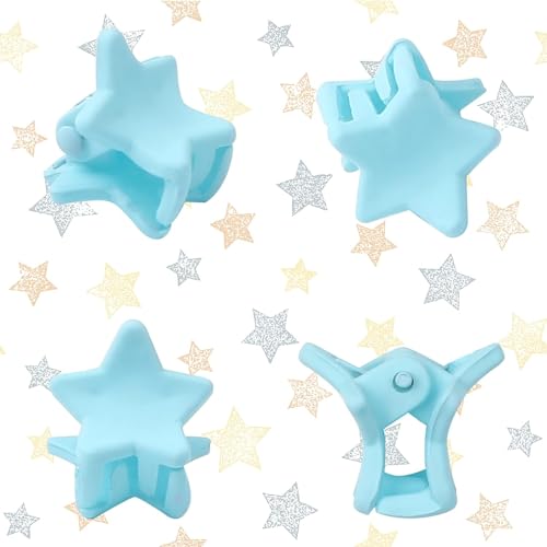 Image of NEOBABY Mini Colorful Star Design Tiny Hair Clip for Multiple Hair Styling | Hair Claws Accessories for Kids Baby Girls and Women's Candy Colors (Pack of 24)