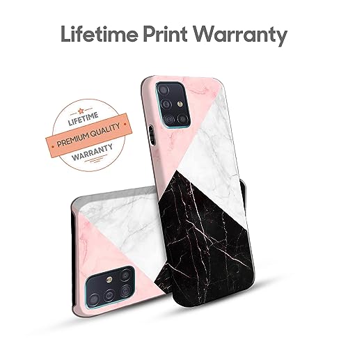 Image of COLORflow Back Cover Compatible with Samsung Galaxy A71 | Beautiful Black White Pink Marble | Designer Printed Hard CASE Bumper Back Cover
