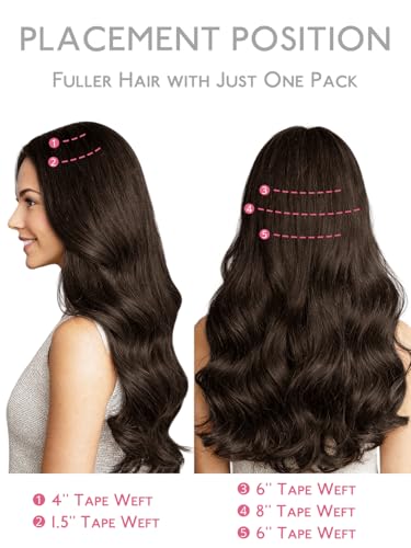 Image of WENNALIFE Multi-Piece Tape in Hair Extensions Human Hair, Tape in Weft