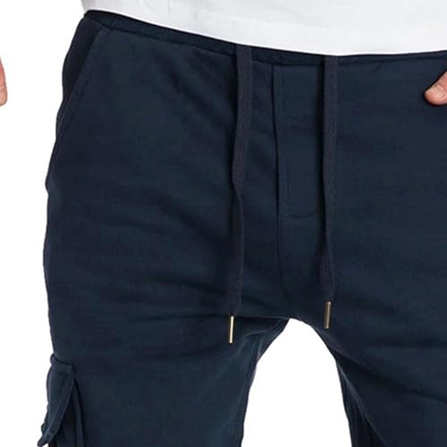 JEShifangjiusu Mens Athletic Joggers Pants Casual Cargo Pants Trousers Drawstring Elastic Waist Baggy Tapered Sweatpants2