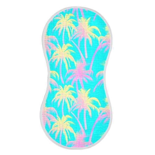 Tropical Coconut Palms Baby Burp Cloths Muslin Burp Cloth Absorbent Baby Wash Cloths Burping Cloths for Babies Burp Clothes Rags Towel for 22x11IN Baby Boy Girl Essentials,2 Pack2