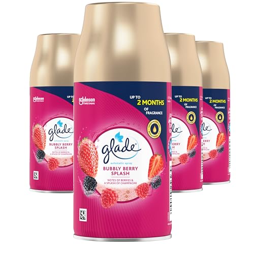 Glade Automatic Air Freshener Refills, Room Spray & Odour Eliminator, Bubbly Berry Splash, Pack of 4 (4 x 269 ml)