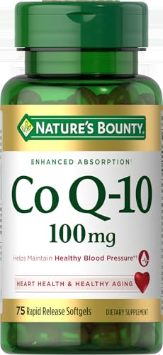 Natures Bounty CoQ10 Helps Maintain Healthy Blood Pressure 100 mg Rapid Release Softgels 75 Count