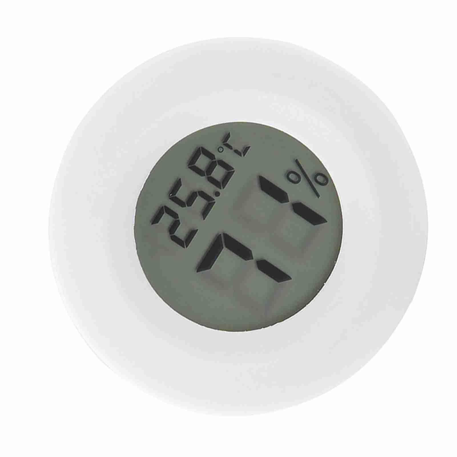 Mini Digital Lcd Termômetro Higrômetro Forma Redonda Medidor de Umidade Temperatura