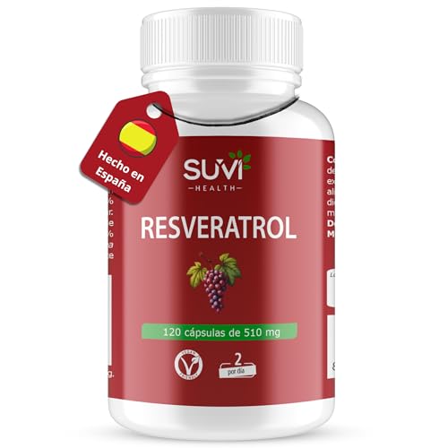 NAD Resveratrol con Antioxidante de Uvas Rojas - 120 cápsulas (2 Meses) con Polifenoles y Oleuropeína - Fuente Natural Antiarrugas y Protector Cardiovascular - Laboratorio Español - 100% Vegano