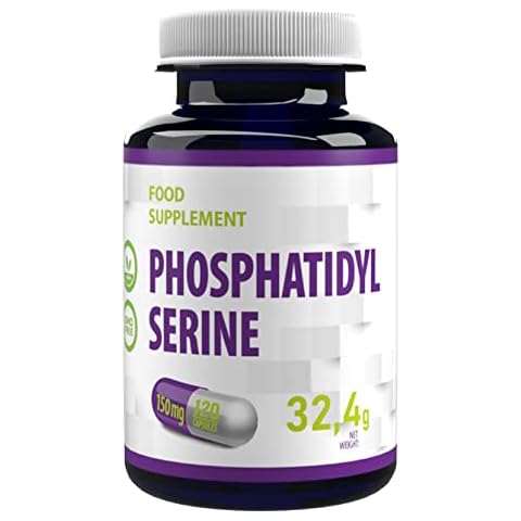 Phosphatidylserine 150mg 120 Vegan Capsules, Certificate of Analysis by AGROLAB Germany, High Strength Supplement, Gluten and GMO Free Cover