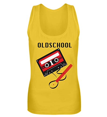 Débardeur femme jaune citron style cassette rétro top été taille S