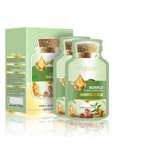 Magic Bubble Plant Hair Dye, Pure Plant Extract for Grey Hair Color Bubble Dye Shampoo, Non-Damage. (Black Tea)