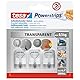 tesa Powerstrips Klebehaken Small - selbstklebende Haken mit abnehmbarem Drahthaken - wiederverwendbare Wandhaken für Bad oder Küche - Montage ohne Bohren - Transparent - 3 x Haken, 4 x Powerstrips