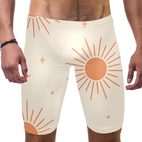 Maillot de bain homme motif lune soleil coloré avec ceinture élastique