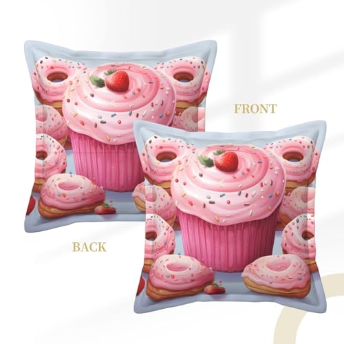 Housse de coussin similicuir de qualité supérieure rose 40x40 cm style moderne - 8