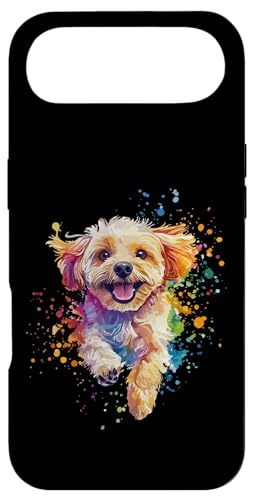 Cavapoo Lover カラフル スプラッシュアート Cavapoo スマホケース iPhone Air 用