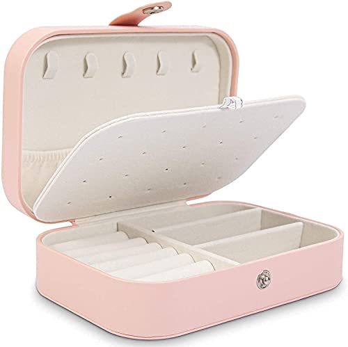 Petite boîte à bijoux rose ZYFSHA étui de rangement cuir pour femme