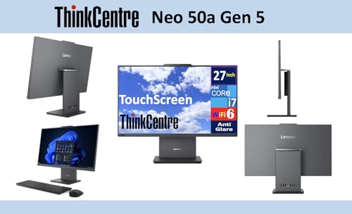 Lenovo ThinkCentre Neo 50a Gen 5 Business All-in-One 27" 100Hz Touchscreen FHD Display (Intel i7-13620H, 32GB DDR5, 1TB SSD, WiFi 6, Webcam, Win11P) w/DKZ USB Port Expander, Keyboard, & Mouse - Image 2