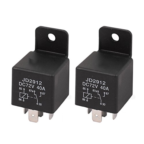Aexit 2 Pcs Furnace Parts & Accessories JD2912 72V DC 40A 5 Pin SPDT Power Electromagnetic Relays Relay Black