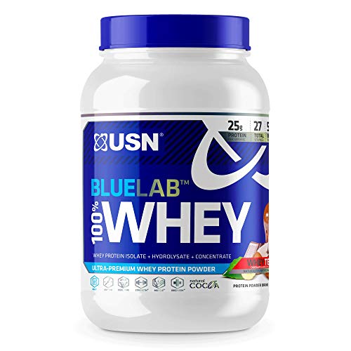 USN Supplements BlueLab 100 Percent Whey Protein Powder - Keto Friendly, Low Carb