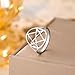 EUEAVAN Unicursal Hexagram Symbol Ring 6-Pointed Star Ring Occult Satanic Star of David Talisman Religious Jewelry Gift for Women Men (silver, 9(0.75in))