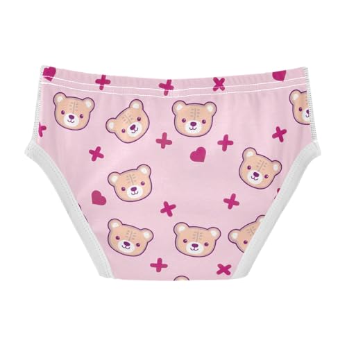 CHIFIGNO Boys' Underwear Cotton Briefs Soft Printed Toddler Boy Brief Underwear, Cute Bears Pastel Pink2