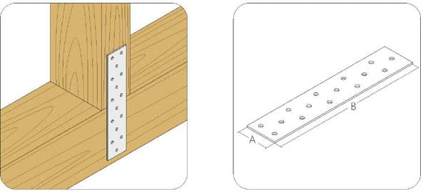Piastre Di Giunzione Per Legno 80x160x2 Mm - 5 Pezzi In Acciaio Zincato | Per Riparazioni E Costruzioni