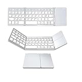 キーボード Bluetooth 折りたたみ式 ワイヤレス iPad キーボード スマホ マルチペアリング タッチパッド付き iOS/Windows/Android/Mac/Google対応 無線 小型 薄型 iPad Mini レンチ 充電式 (白)
