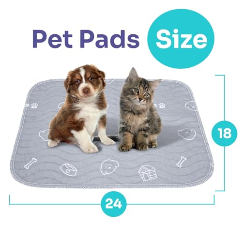Image of 2 Pack Puppy Pee Pads Heavy Absorbency Washable for Dogs, Reusable Pee Pads Prevent Leakage Non-Slip, Waterproof Pet Training Pads for Puppy Playpen, Crate, Whelping Box, 18 inchx24 inch