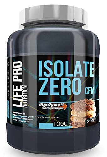 Life Pro Isolate Zero 1Kg | Suplemento Deportivo de Protena de Suero Aislada, Suplemento Protesnas para Mejora y Crecimiento del Sistema Muscular, Aumenta Resistencia, Sabor Cookies
