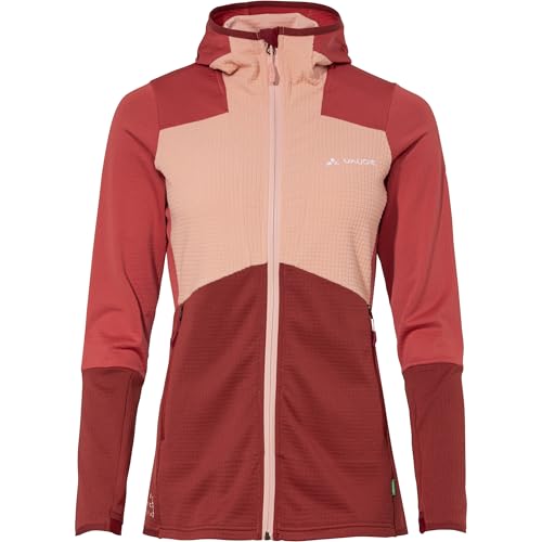 VAUDE Monviso - Chaqueta de forro polar con capucha para mujer, LADRILLO, XX-Small