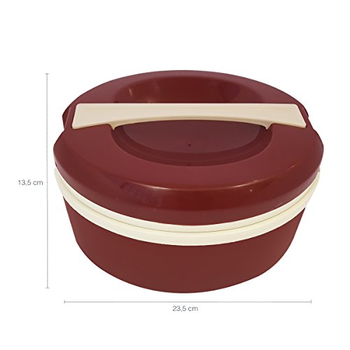 Termoprato 1,5l Marmita Prato Triplo Térmico Alça Microondas, Zanline, Bordô