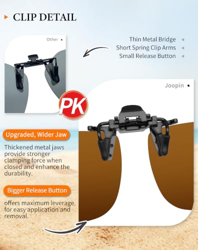 Image of Joopin 2 Pack Rectangle Clip on Flip up Sunglasses Polarized UV Protection