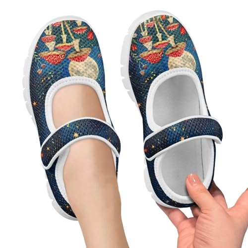 Trippy Mushroom Print Kids Mary Janes Shoes Non Slip Flower Girl Shoes School Sneakers Dress Shoes3
