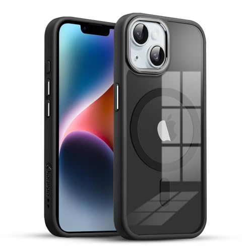 Image of KARWAN Shockproof Back Case Cover Compatible with iPhone 14 Pro, Heavy Duty Case with 360 Degree Camera Protection, Dual Layer Rugged Bumper Protection Cover with Matte Finish (Black)