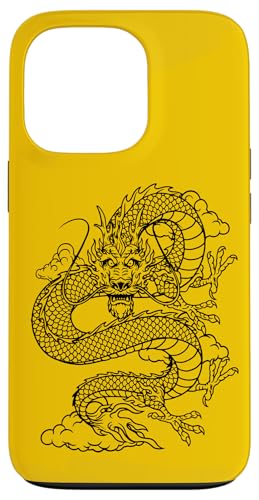 Retro Vintage Zodiac Lunar New Year Black Chinese Dragon �X�}�z�P�[�X iPhone 13 Pro �p