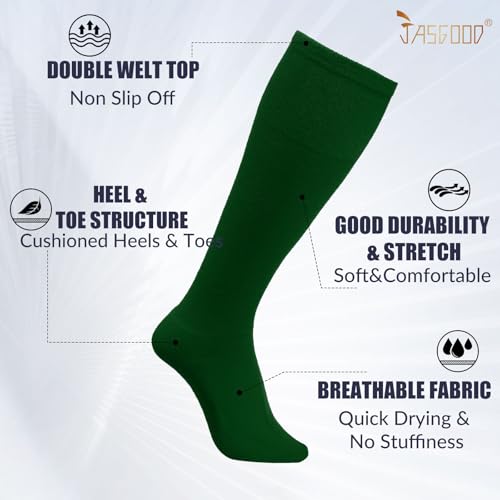 Image of JASGOOD 2 Pack Baseball Socks and Belt Combo Set Softball Socks and Belts Elastic Waist Belt for Youth and Adult Boys