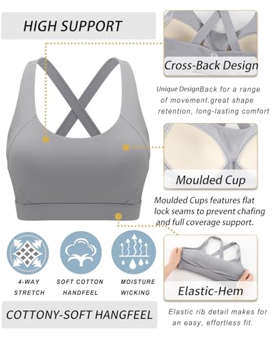 Image of RUNNING GIRL Sports Bra for Women High Support,Molded Cup Strappy Running Sports Bras with Sewn in Pads